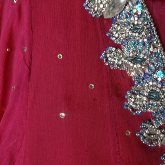 Long Dress Desi Pakistani /  Indian Dress Small (3 pcs) - Picture 4 of 7